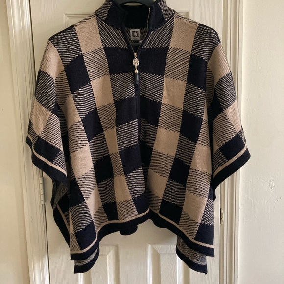 Anne Klein Tan blk Cape/ Sweater - Picture 1 of 9